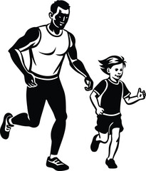 Celebrate Happy Father's Day Silhouette Vector Illustration