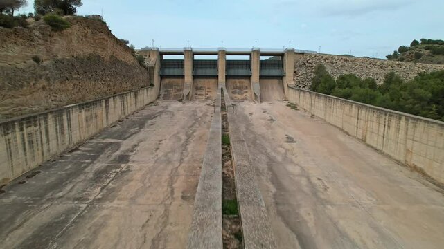 Conde de Guadalhorce-Gaitanejo reservoir water slide system in Andalusia Spain