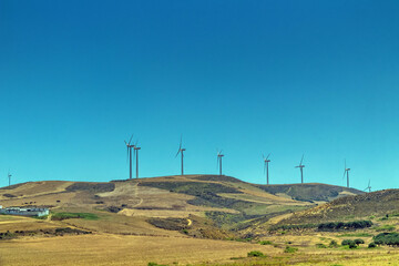 Wind Power Installations on the Mountains of Bizerte, Tunisia