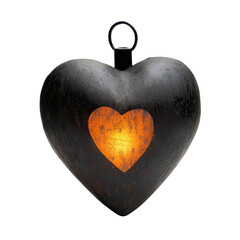 Obraz premium valentine Heart shaped lantern casting warm glow, creating emotion Transparent background