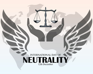 Banner design with a beautiful art and illustration about	International Day of Neutrality.