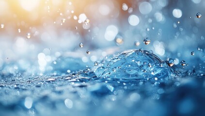 Fototapeta premium Water Droplets Splashing in Water