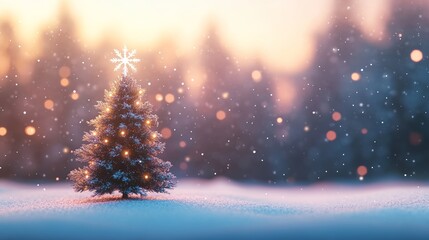 Naklejka premium Abstract Winter Background With Frosted Branches and Soft Snowflakes on Gentle Blue Gradient