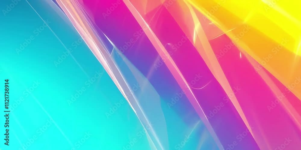 Wall mural abstract background transforming with varying colors, overlays shapes, a futuristic and colorful pat