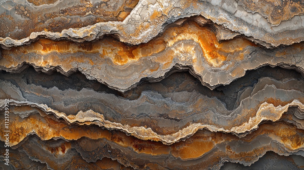 Poster Waves of warm mocha hues flow through the abstract landscape, revealing intricate textures and layers that evoke a sense of depth and tranquility. Nature's beauty unfolds in a mesmerizing pattern