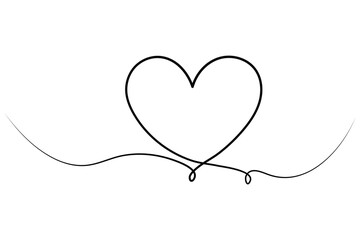 Minimalist continuous heart one line drawing
