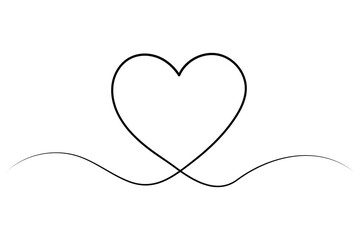 Minimalist continuous heart one line drawing
