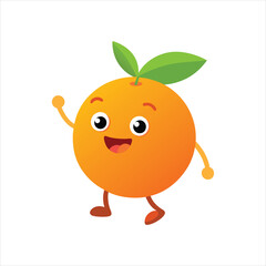 Playful Orange cartoon form vector on white background