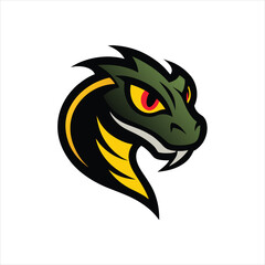  Puff Adder Snake Head Logo Mascot Template Vector art on white