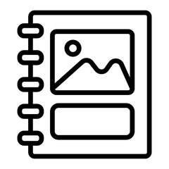 Photo Album Vector Line Icon Design