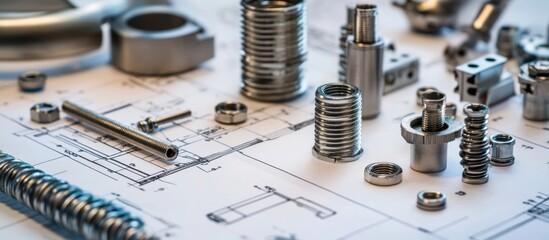 Metal Parts and Blueprint