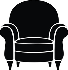 comfortable armchair isolated icon vector illustration design  black and white