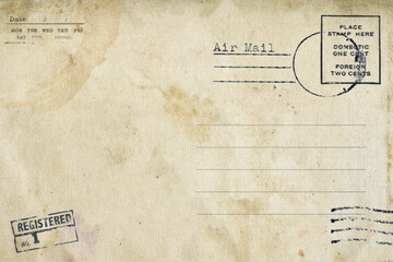 Blank of the old postcard with space for text