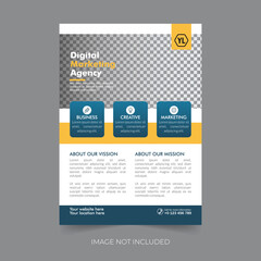 Business flyer design corporate flyer template geometric shape poster design brochure gradient abstract magazine background space for photo