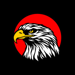 vector of head eagle on black...