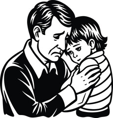 Happy Father's Day Silhouette Vector Illustration | Heartfelt Design for Celebrations.this illustration captures the spirit of love and appreciation for fathers