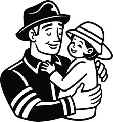 Happy Father's Day Silhouette Vector Illustration | Heartfelt Design for Celebrations.this illustration captures the spirit of love and appreciation for fathers