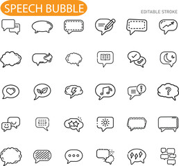 Editable Speech Bubble Icons Communication, Messaging, Chat, Dialogue, Symbols