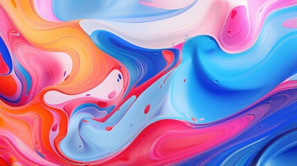 Abstract Swirling Colorful Paint Design