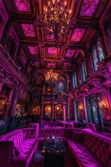 Fototapeta premium Lavish and Enchanting Purple Ornate Interior Dream