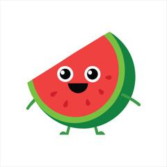 Wacky Watermelon cartoon form vector on white background