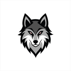 Naklejka premium Wolf head mascot logo design template vector on white background