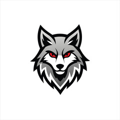 Wolf head mascot logo design vector on white background