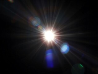 Obraz premium Sun Light Overlay. optics special lens light effect. abstract lens flare light over black background