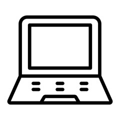 Laptop Vector Line Icon Design