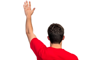 Man Waving Hand on the white isolated on transparent or white background, png