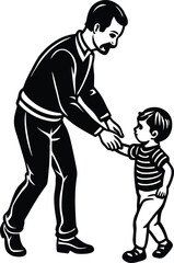 Celebrate Father’s Day with this elegant silhouette vector illustration. Featuring a heartfelt and timeless design, this illustration captures the spirit of love and appreciation for fathers