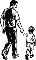 Celebrate Father’s Day with this elegant silhouette vector illustration. Featuring a heartfelt and timeless design, this illustration captures the spirit of love and appreciation for fathers