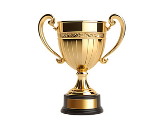 High-Quality Gold Award-Winning Trophy Cup on Transparent Background