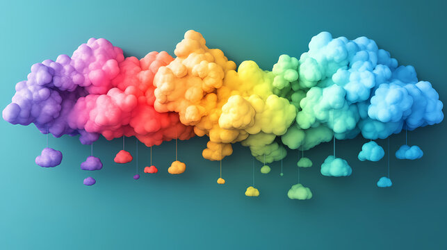 Farbdynamik in der cloud-technologie. Harmonic. Illustration