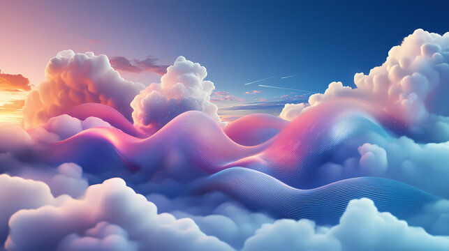 Farbdynamik in der cloud-technologie. Harmonic. Illustration
