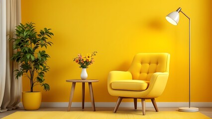 Furniture modern luxury comfortable interior floor wall armchair decorative design style room background home