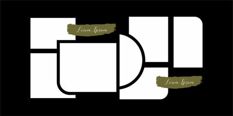 Pictures or photos frame collage. comics page grid layout abstract photo frames and digital photo wall template