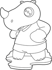 Rhino Boxer Boxing gloves Boxing Animal Vector Graphic Art Illustration