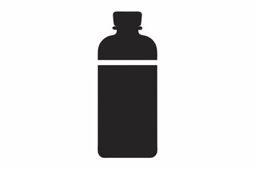 Plastic bottle black icon set. Vector flat style sign illustration,Reusable water bottle icon vector,Water bottle symbol silhouette vector style.