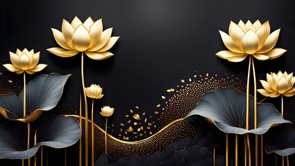 An abstract background symbolizing success and prosperity, featuring a dark gradient base transitioning from deep black to elegant gold.