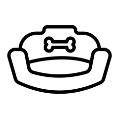 Pet Bed Vector Line Icon Design