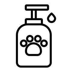 Pet Shampoo Vector Line Icon Design