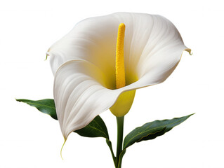 Elegant White Calla Lily Bloom, Isolated Dark Background