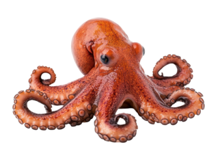 Dynamic octopus illustration transparent background artistic marine life representation digital art close-up view for seo impact