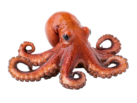 Dynamic octopus illustration transparent background artistic marine life representation digital art close-up view for seo impact