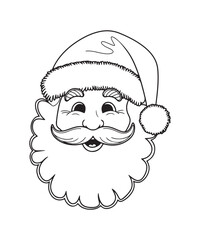 Santa Claus vector in line art style