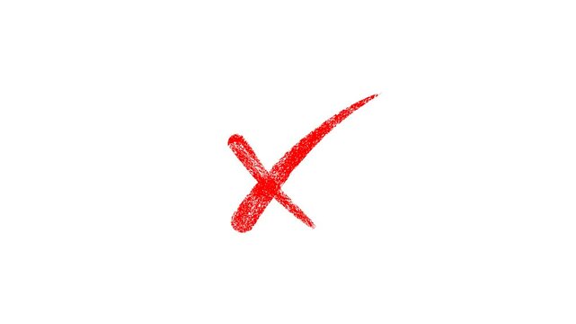 Write or wrong Grung check mark animation video with alpha channel.
