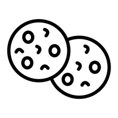 Cookies Vector Line Icon Design