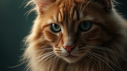  A close up of a cat's face with blue eyes