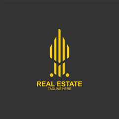 real estate logo icon with creative vector illustration